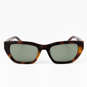 NEW Saint Laurent SLM127/F 003 Shiny Havana Green Cat Eye Women Sunglasses